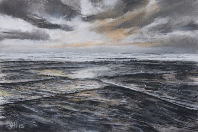 INTERTIDAL, 04.2014<br />Charcoal + pastel on 140lb Fabriano paper /<br />30 x 42 cm / 04.2015