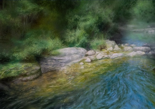 RIVER (The Crossings)<br />Pastel on paper /<br />29 x 41 cm / 11.2018