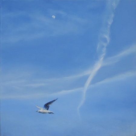 A HISTORY OF FLIGHT<br />Oil on canvas /<br />40 x 40 x 4 cm / 2010
