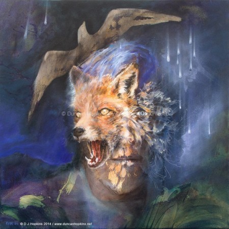 FOXFACE (Shapeshifting)<br /> Acrylic on canvas /<br /> 50 x 50 x 2 cm / 02.2014