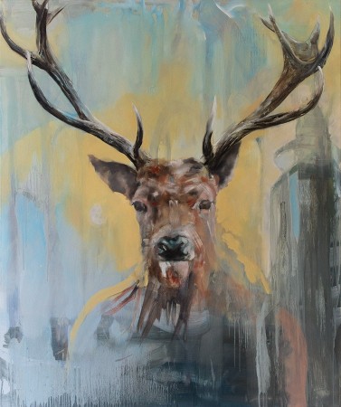 STAG HEAD (Form of Resistance)<br />Oil on canvas /<br />125 x 100 cm / 2011