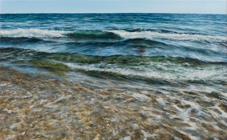 SUMMER SHORE<br />Oil on canvas /<br />40 x65 x 4 cm / 2019