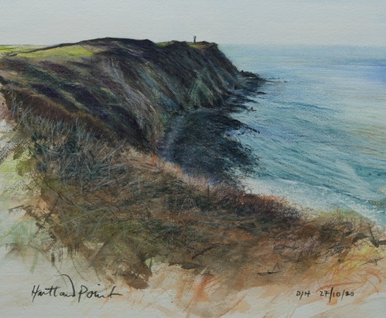 HARTLAND POINT / <br />Mixed media on 100% cotton paper / <br />24.7 x 30 cm / 27.10.2020