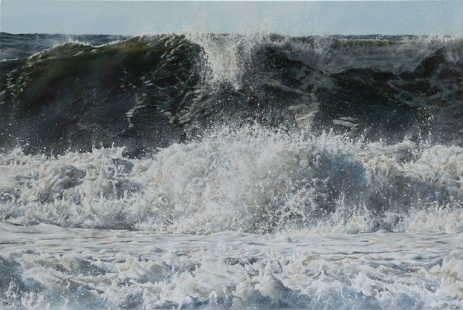 REACHING THE SHALLOWS<br />Oil on canvas /<br />50 x 75 x 4 cm / 2021<br />Private Collection