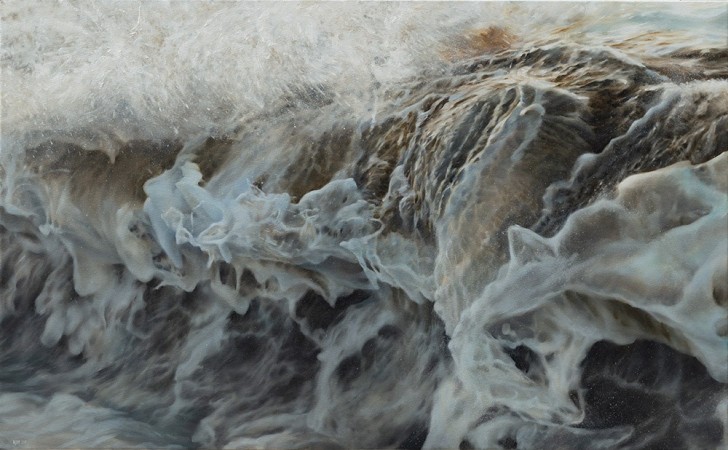 THE ANATOMY OF A WAVE / <br />Oil on canvas / <br />60 x 97 x 4 cm / 2020<br />Private Collection