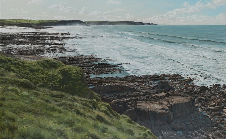 WIDEMOUTH BAY, NOVEMBER<br />Oil on canvas /<br />60 x 97 x 4 cm / 2021<br />Sold