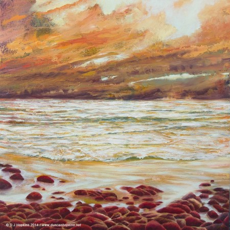 EQUINOX SHORE (Autumn)<br />Oil on canvas /<br />50 x 50 x 4 cm / 2014<br />Sold