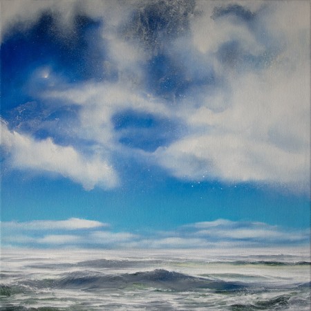 LIGHT WAVES<br />Oil on canvas /<br />40 x 40 x 2 cm / 10.2014<br />Sold