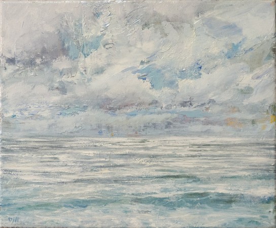OUT TO SEA, 08.10.14<br />Oil on canvas /<br />35 x 25 x 2 cm / 2014