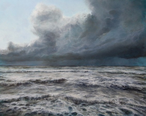 Untitled (Storm + Shore)<br />Acrylic on board /<br />20 x 16 in / 06.2015<br />Private Collection
